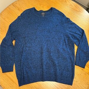 American Eagle Outfitters Men's Heathered Blue Crewneck Sweater 3XL Preppy Wool